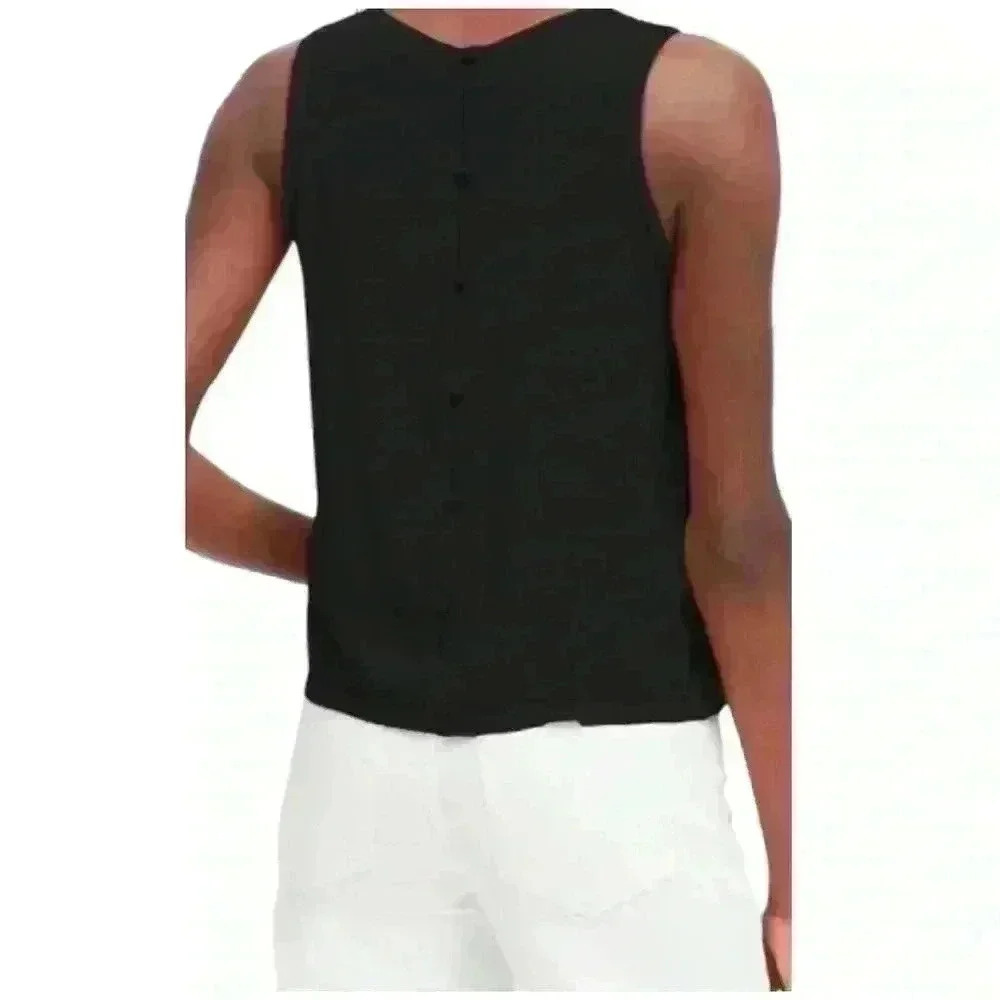 Banana Republic Cropped Ecovero Button Back Top - Picture 2 of 9